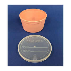 DENTURE CUP WITH LID GOLD 25/SLV 10SLV/C